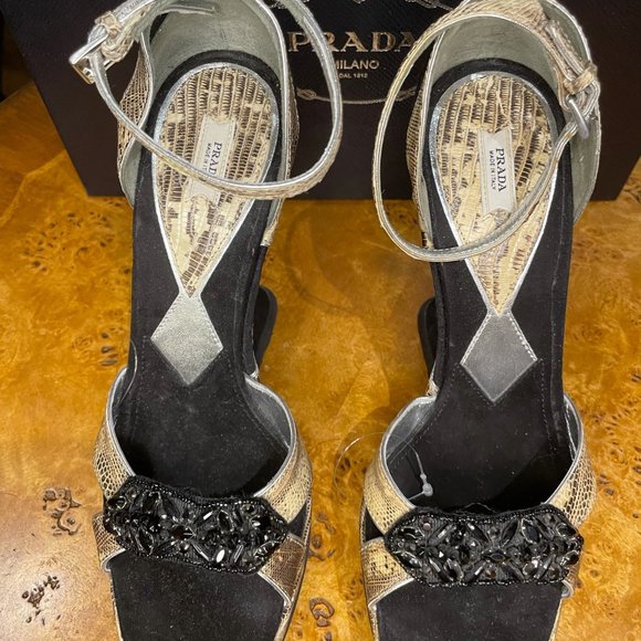 Prada snake skin wedge sandal - Picture 3 of 5